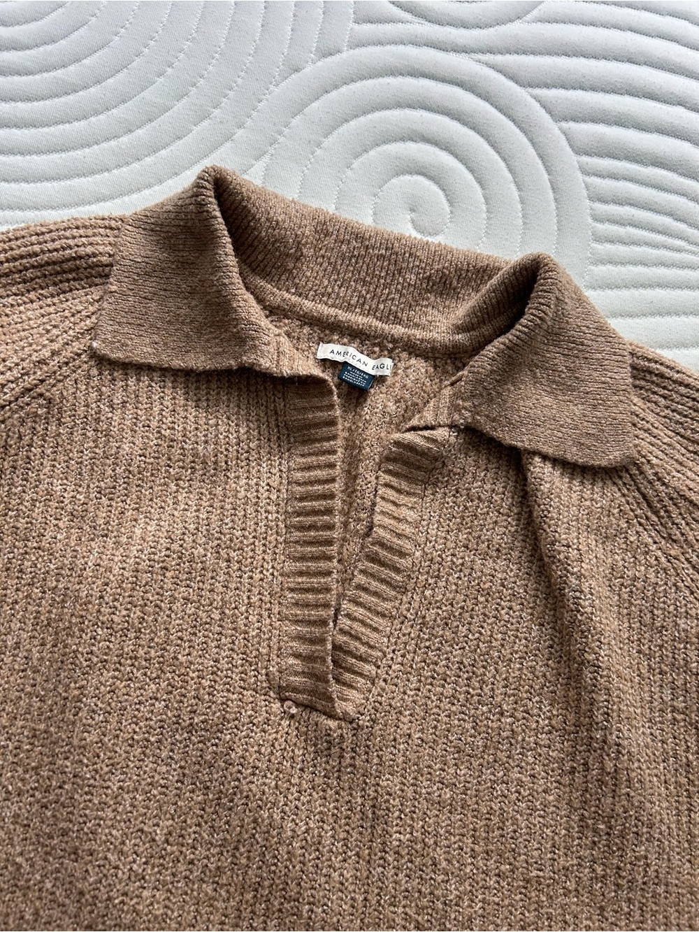 Brown American Eagle Polo Sweater